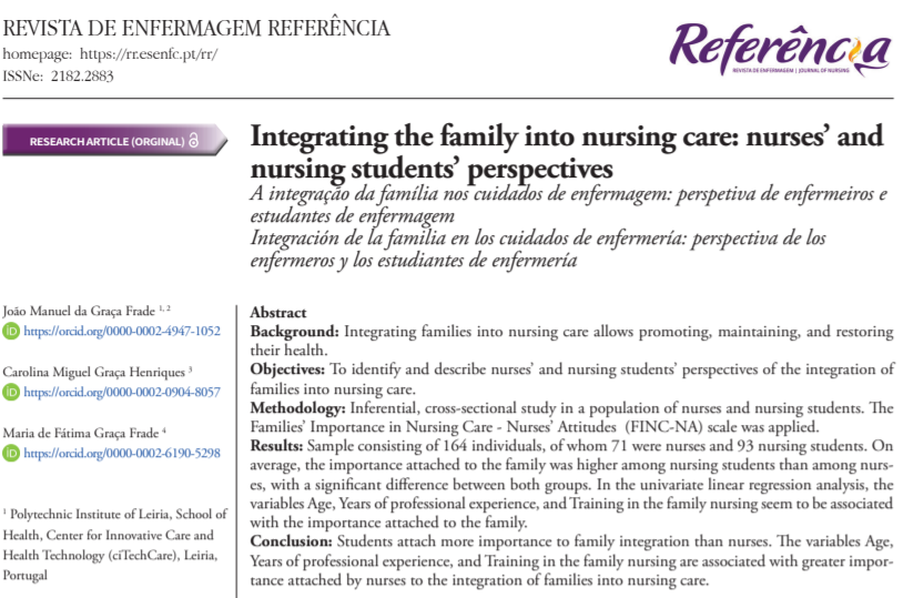 Read more about the article Integrating the family into nursing care
