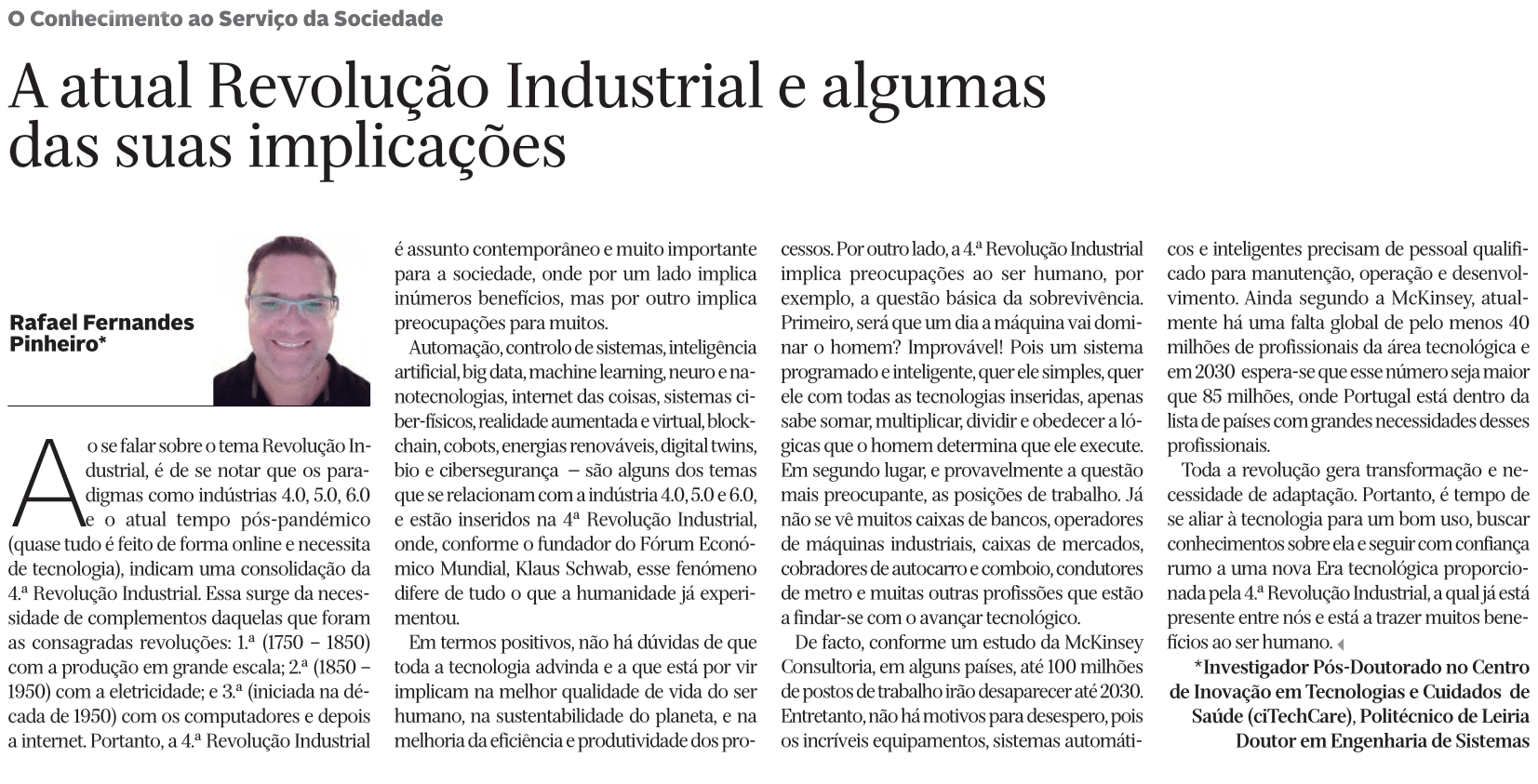 Read more about the article The current Industrial Revolution and some of its implications – opinion article
